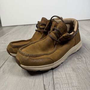 Ariat Spitfire Boots Men 11 Brown Moc Toe Bomber Chukka Casual Lace Western D